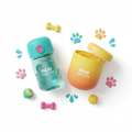 Portable pet water bottle and dog paw washer bundle